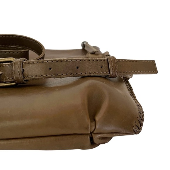 Lucky Brand Harper Taupe Leather Crossbody Messenger Clutch Shoulder Handbag Zip - Picture 5 of 10